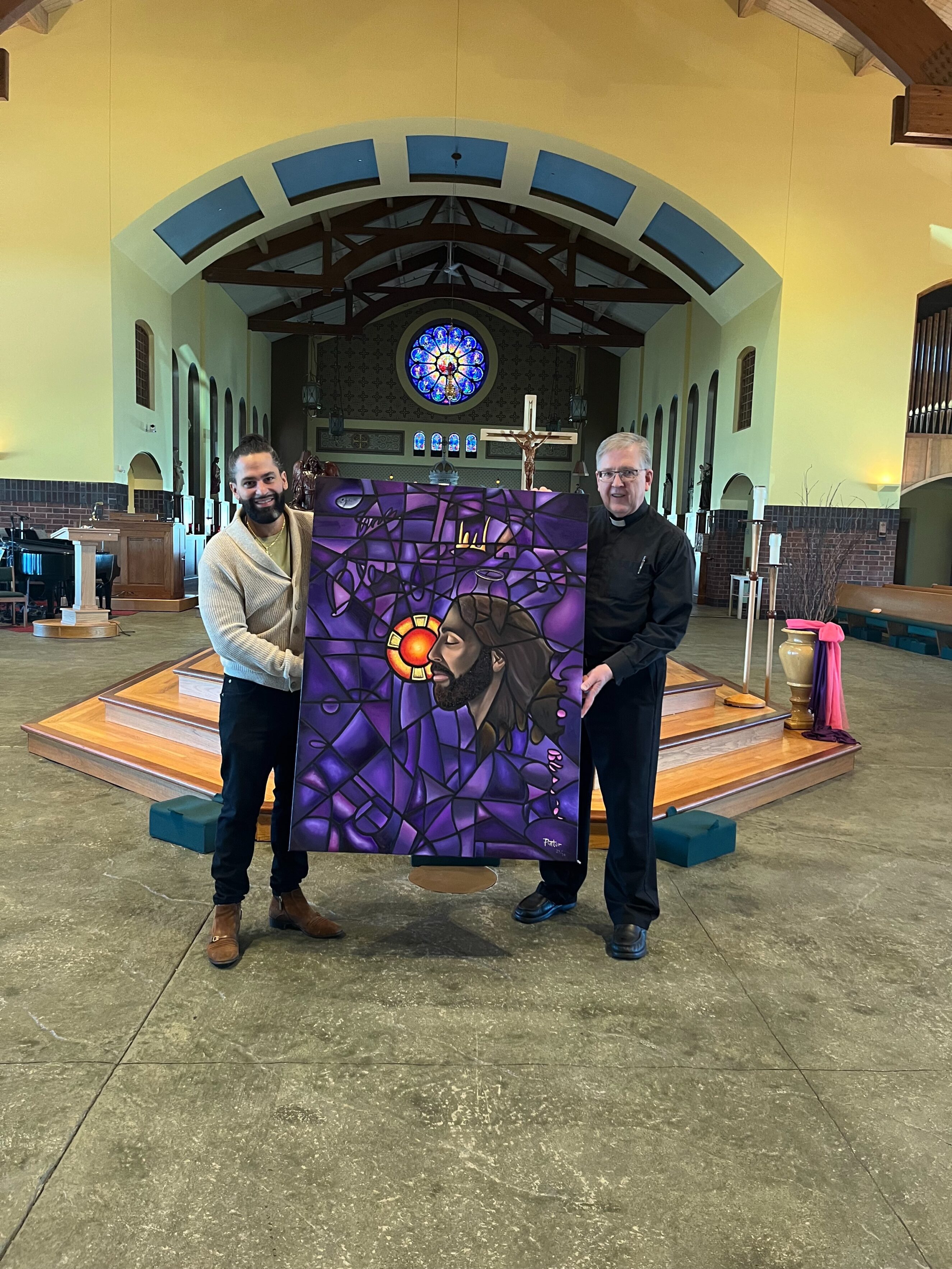 Freddy Pintor and Fr Marty w_canvas Freddy Pintor and Fr Marty w_canvas